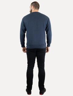 Moletom Tommy Jeans Masculino Relaxed Crewneck Melange Flag Azul Marinho