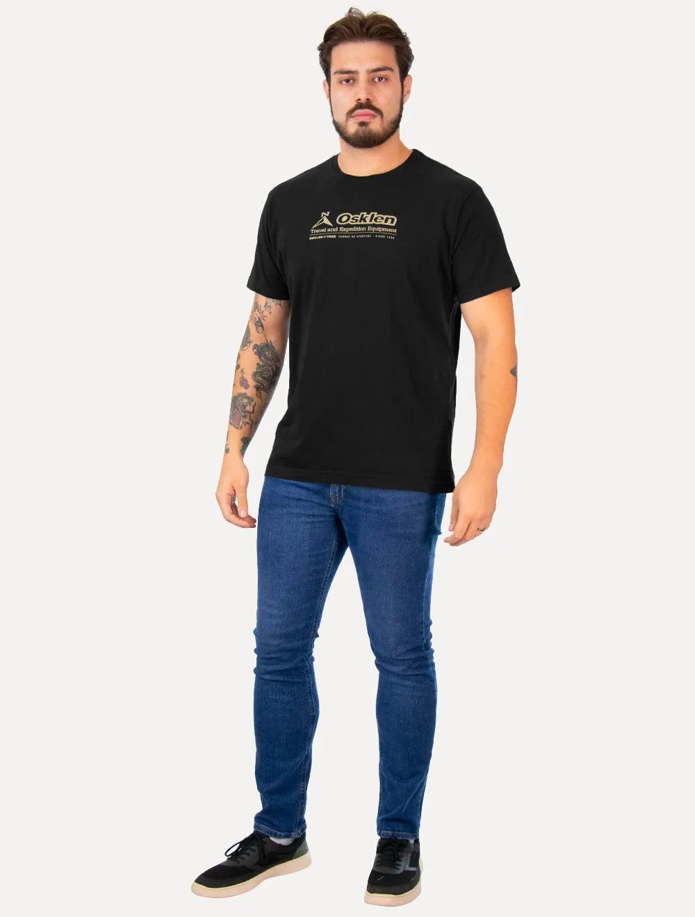 Camiseta Osklen Masculina Regular Vintage Trkk Old Preta