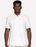 Camisa Aramis Masculina Manga Curta Slim Oxford Planalto Branco