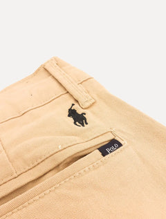Calça Ralph Lauren Masculina de Sarja Chino Stretch Slim Fit Caqui