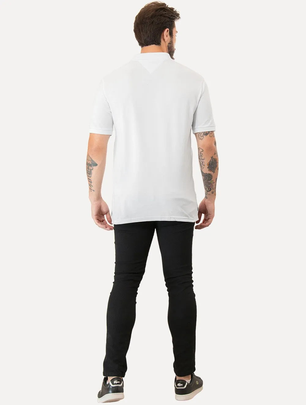 Polo Tommy Jeans Masculina Regular Original Fine Piquet Branca