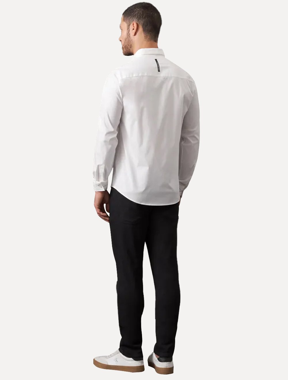 Camisa Calvin Klein Jeans Slim Fit New CKJ Logo Branca