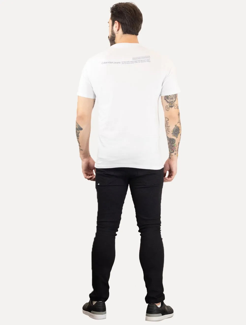 Camiseta Calvin Klein Jeans Masculina Micrologo Registered Branca