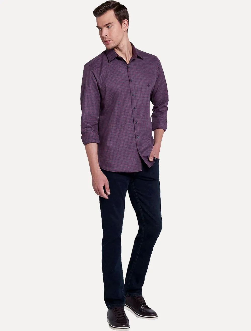 Calça Dudalina Jeans Masculina Regular Right Five Pockets Escura