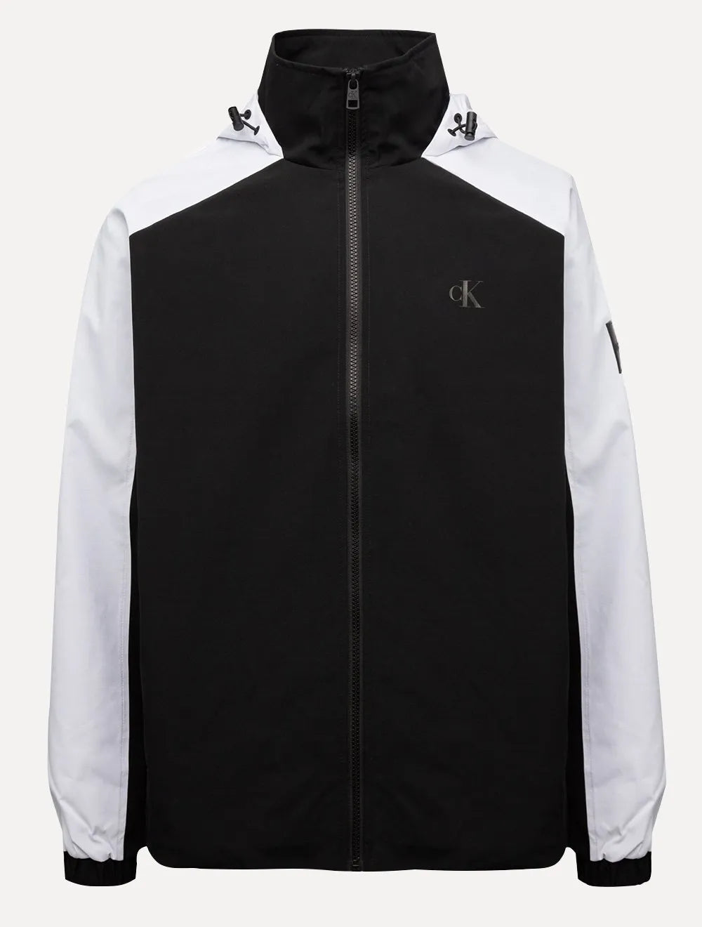 Jaqueta Calvin Klein Jeans Bomber Hoodie Colorblock Preta