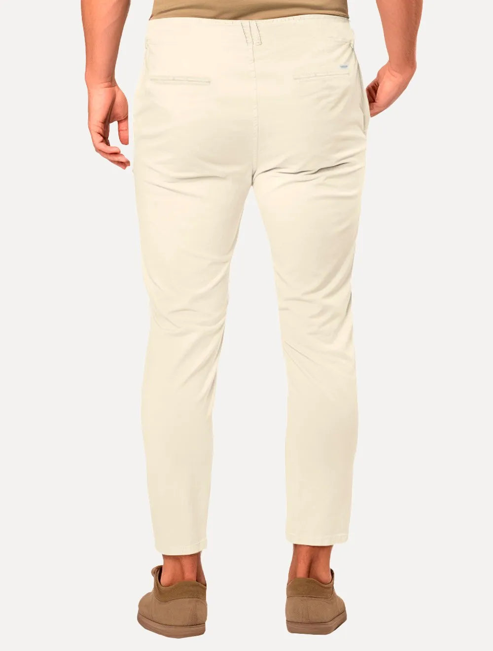 Calça King & Joe Sarja Masculina Slim Plaid Areia