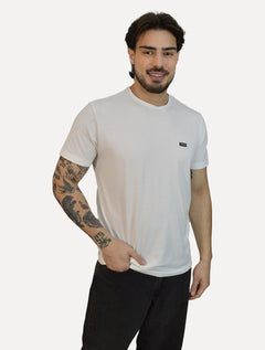 Camiseta Calvin Klein Masculina Piquet Orgânico Off Withe