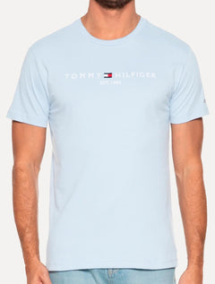 Camiseta Tommy Hilfiger Masculina Core Logo Tee Azul Gelo