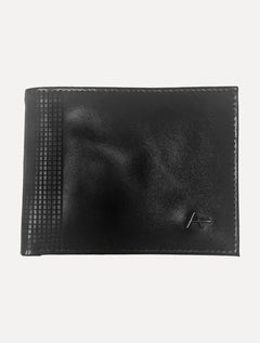 Carteira Aramis Masculina Couro Horizontal Grid Preto