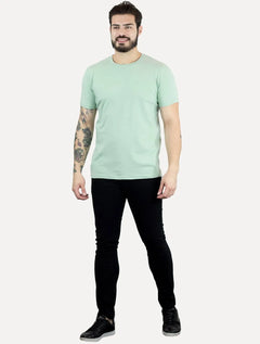 Camiseta Ellus Masculina Cotton Slim Easa Mono Verde Claro