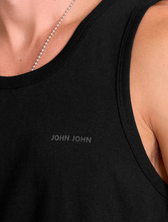 Regata John John Masculina New Regular Fit Rubber Logo Preto