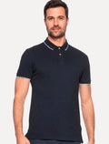 Camisa Polo Aramis Masculina Piquet White Friso Azul Escuro