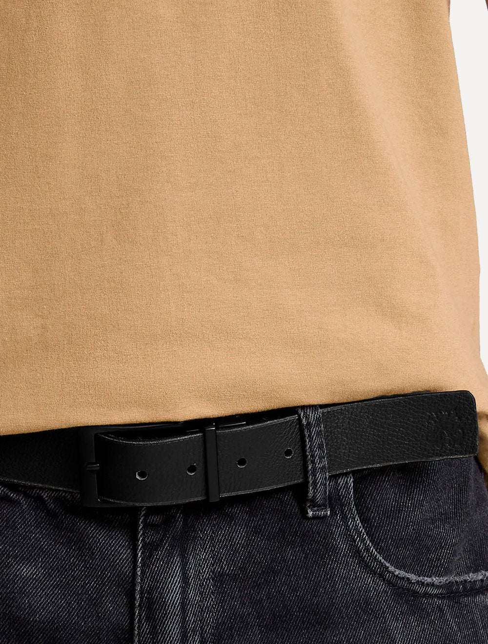 Cinto John John Masculino Couro Double Face Luke Preto