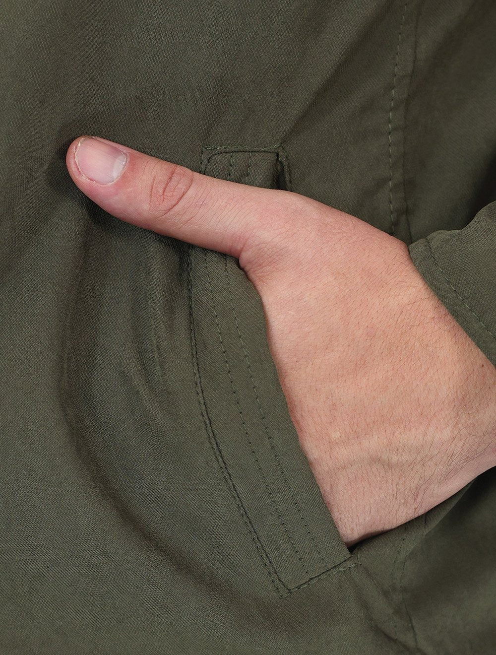 Jaqueta Dixen Masculina Sarja Forrada Zíper Frontal Pesponto nas Mangas Verde Militar