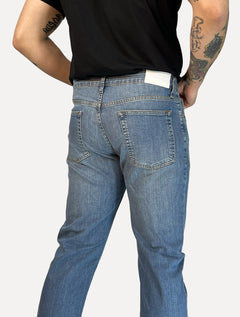 Calça Calvin Klein Jeans Masculina Slim 5 Pockets Azul Médio