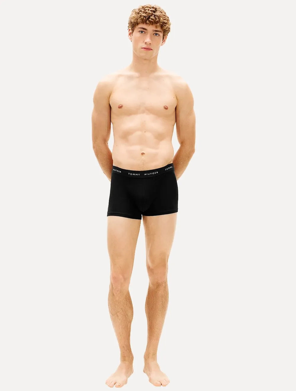 Cueca Tommy Hilfiger Cotton Boxer Trunk Preta Pack 5UN