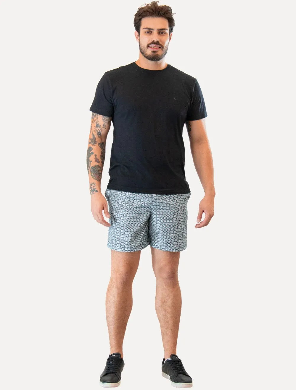 Short Original Penguin Masculino D'Água Ethnic Print Aruba Blue Azul