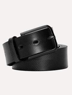 Cinto Aramis Masculino Básico Couro Chevron Preto
