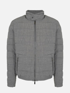Jaqueta Dudalina Masculina Puffer Alfaiataria Cinza Escuro Mescla