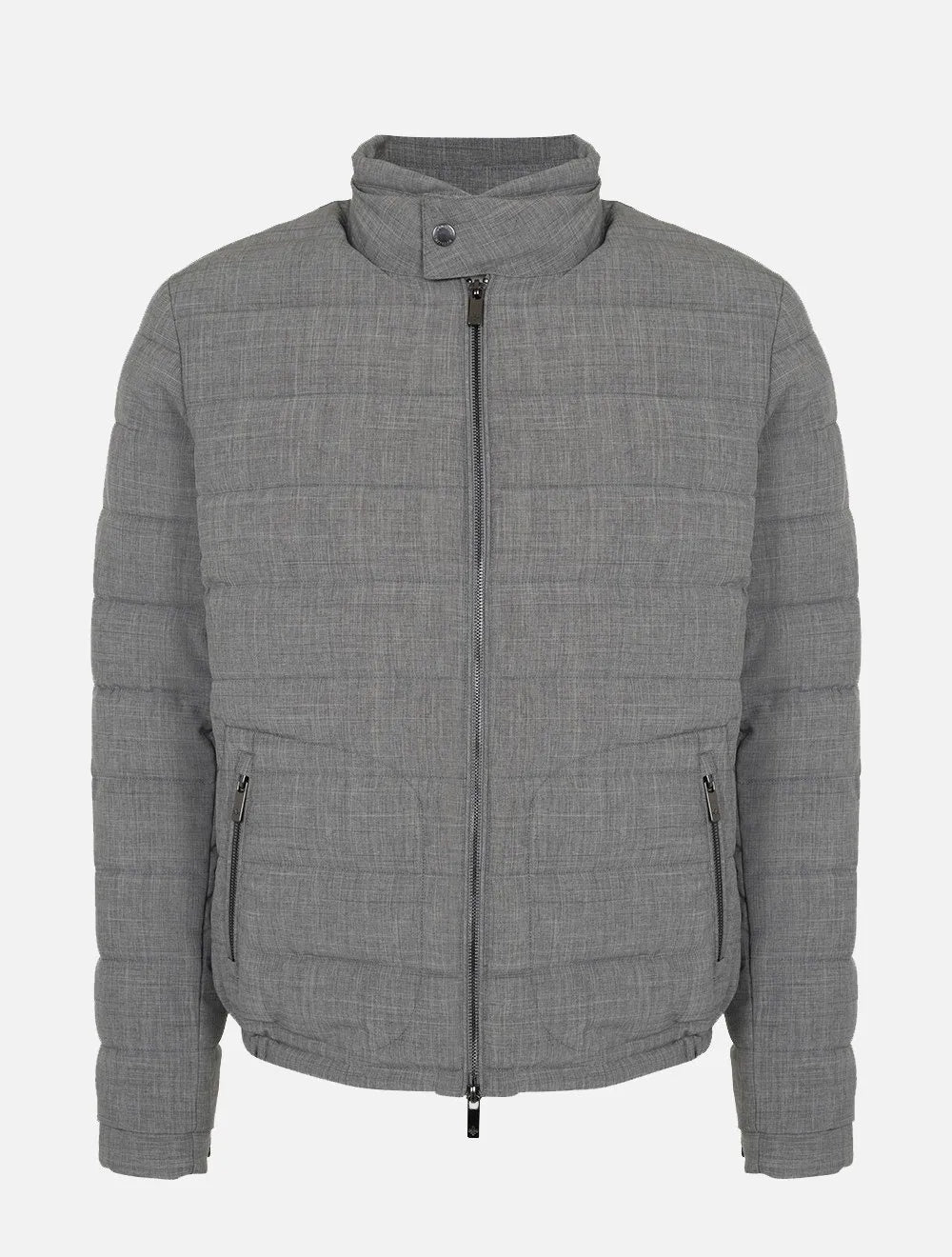 Jaqueta Dudalina Masculina Puffer Alfaiataria Cinza Escuro Mescla