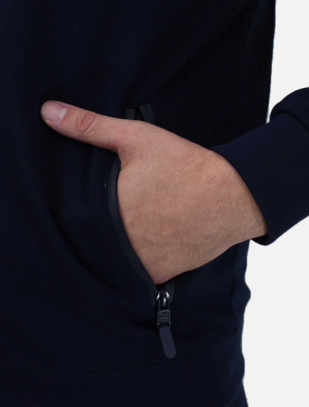 Conjunto Dixen Agasalho Moletom Jaqueta com Zíper Frontal Azul Marinho