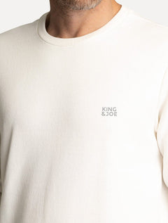 Blusão King & Joe Masculino Moletom Crewneck Logo Peito Off White