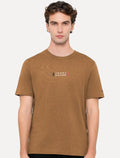 Camiseta Tommy Hilfiger Masculina Stack Center Brand Love Print Marrom Médio