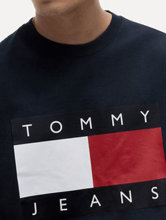 Camiseta Tommy Hilfiger Masculina Regular Big Flag Azul Marinho