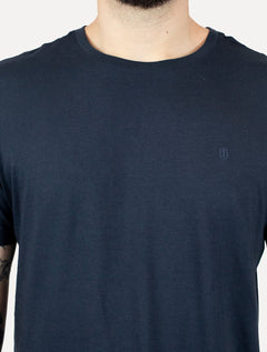 Camiseta Individual Slim Pima Soft Touch Logo Azul Marinho