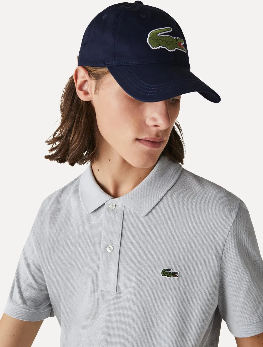 Boné Lacoste Casual Contrast Strep Big Logo Azul Marinho