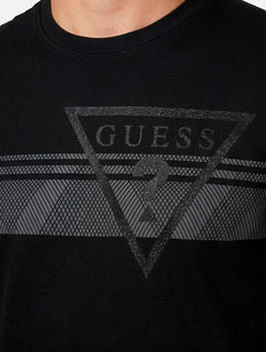 Camiseta Guess Masculina Big Chest Inverse Line Logo Preta