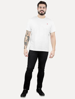 Camiseta Colcci Masculina Basica Logo Minimalista Branca