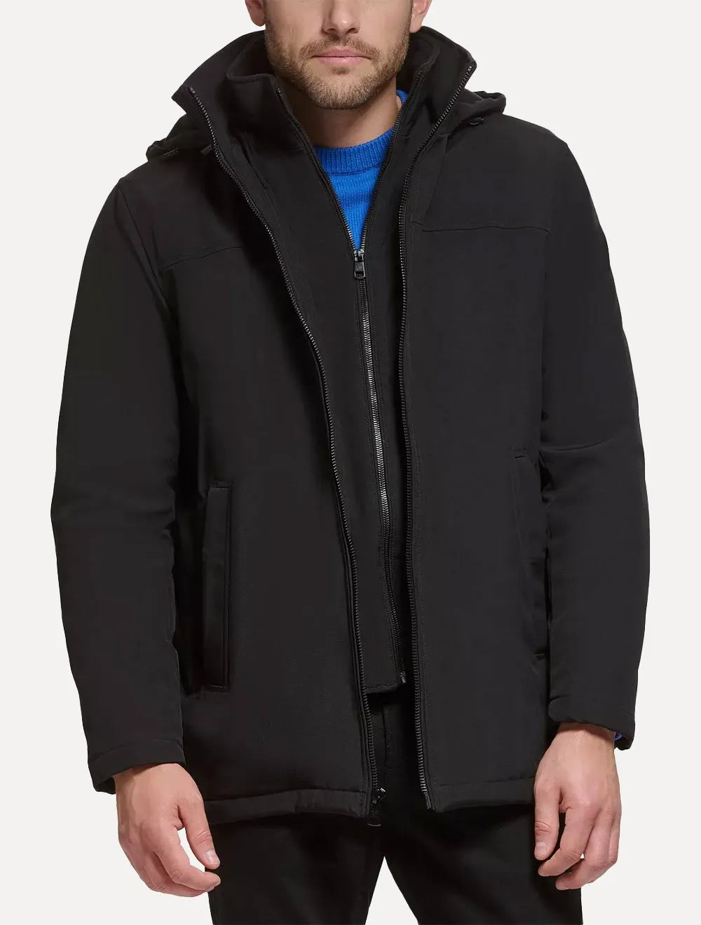 Jaqueta Calvin Klein Hooded Clássica Preta