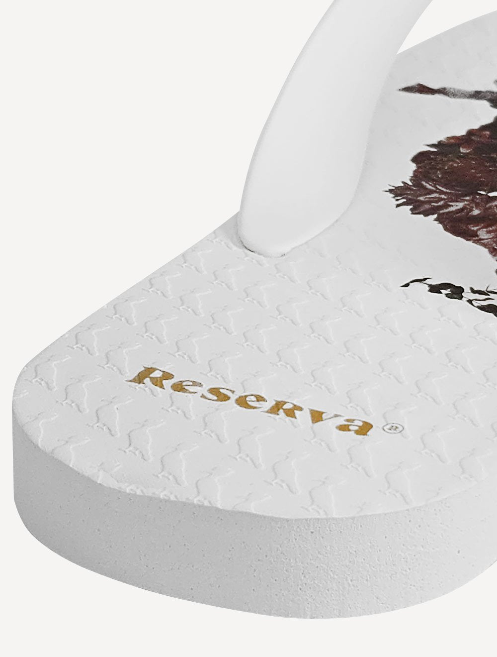 Chinelo Reserva Masculino Pica-Pau Flores Branco