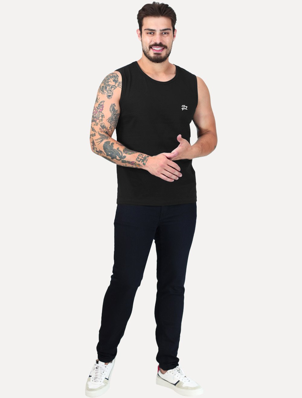 Regata King & Joe Masculina Logomania Malha Signature Preta