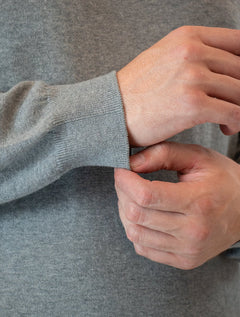 Suéter Dudalina Masculino Tricot Crewneck Basico Cinza Mescla