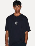 Camiseta Armani Exchange Masculina Regular Fit Small Logo Icon Azul Marinho