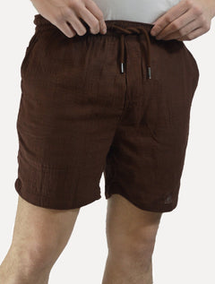 Short Reserva Masculino Casual Linho Rustic Marrom