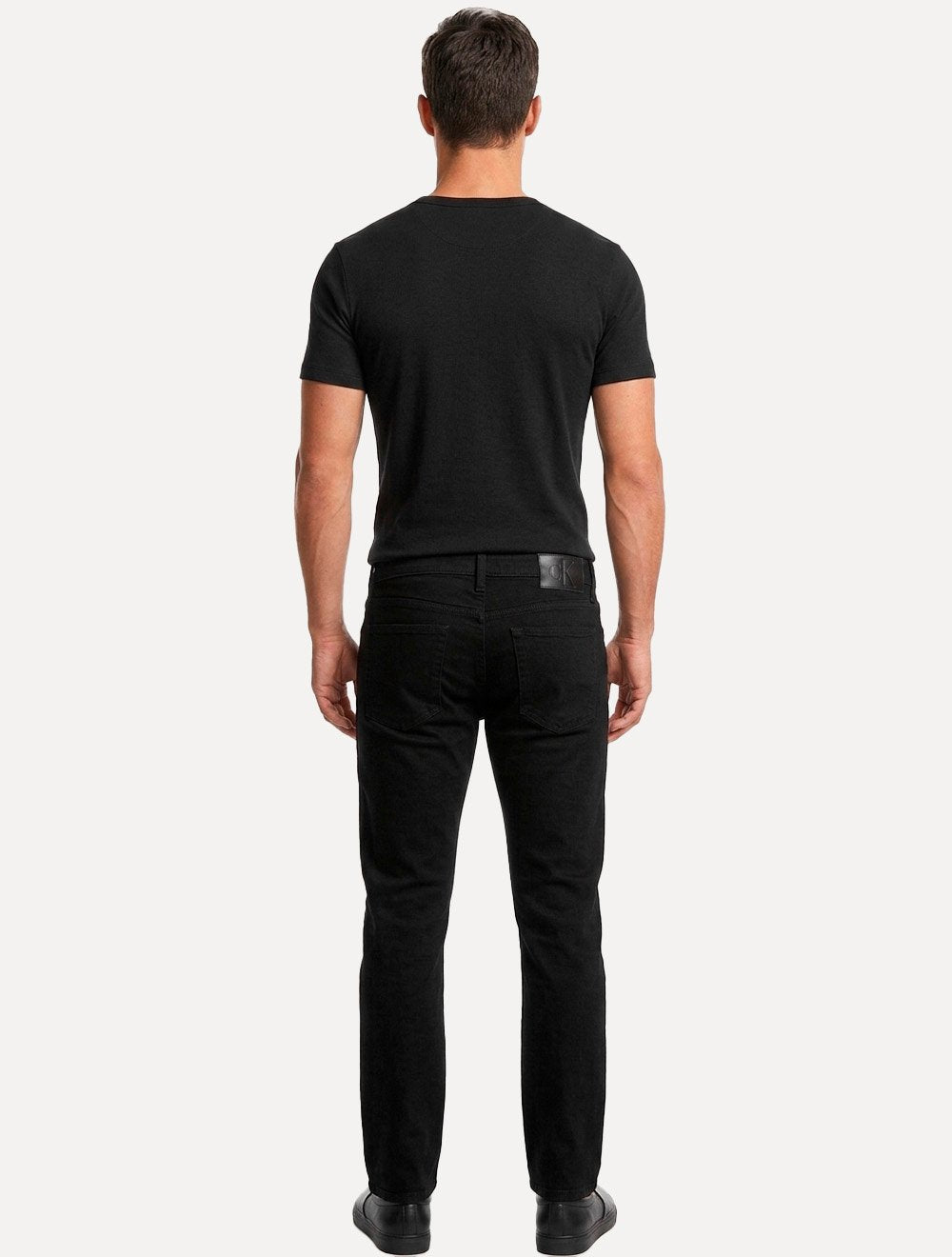 Camiseta Calvin Klein Jeans Masculina Manga Curta Ribana Gola Preta