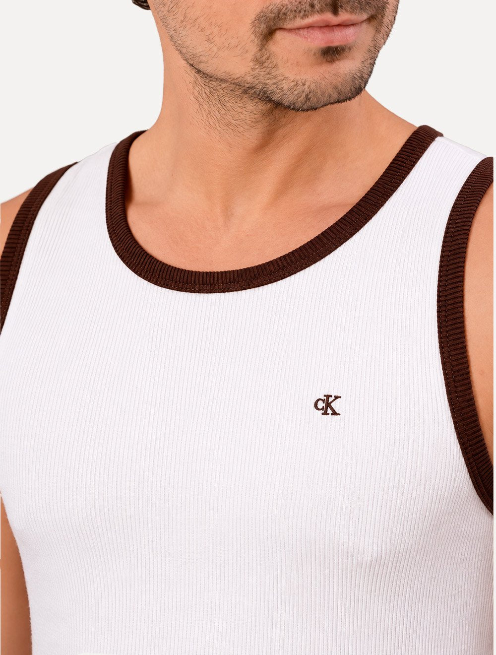 Regata Calvin Klein Jeans Masculina Ribana Friso Off-White