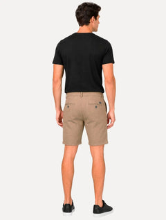 Bermuda Calvin Klein Jeans Masculina Botão 5 Pockets Cáqui Médio