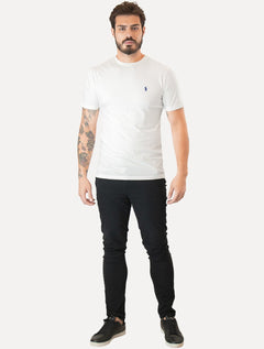 Camiseta Ralph Lauren Masculina Custom Slim Fit Branca