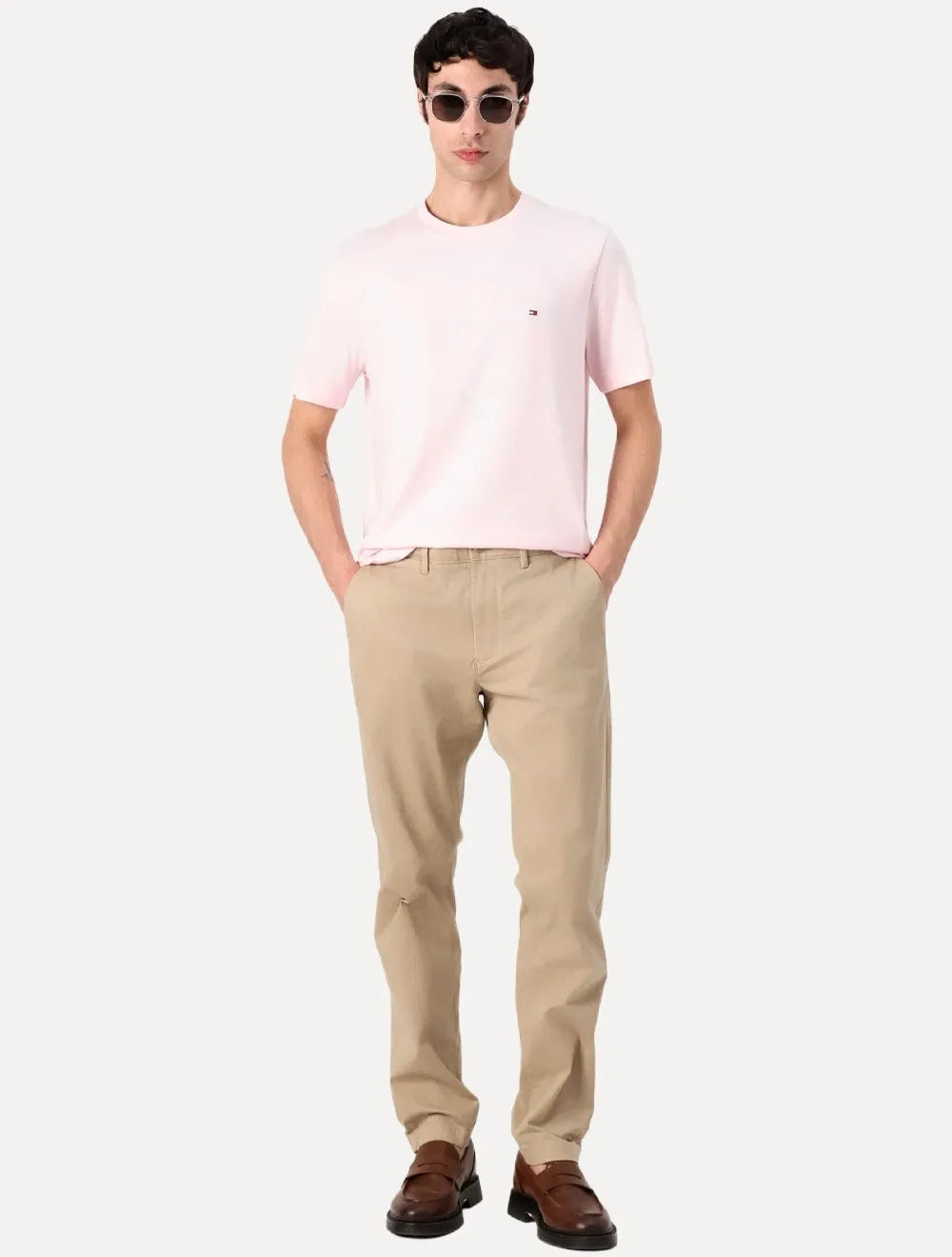 Camiseta Tommy Hilfiger Masculina Essential Cotton Rosa Claro