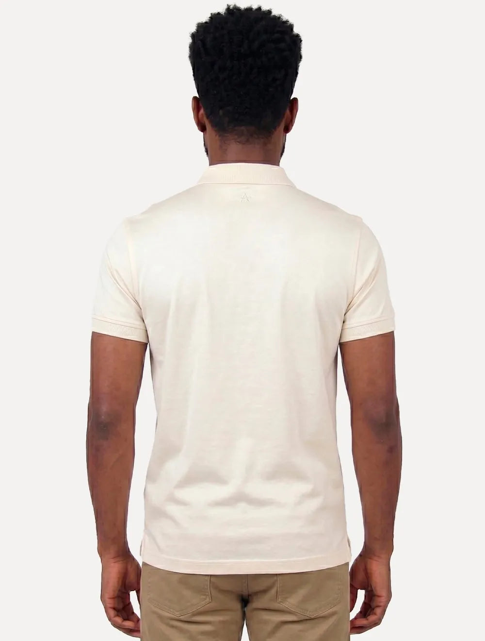 Polo Aramis Masculina Manga Curta Mercerizado Interlock Off White