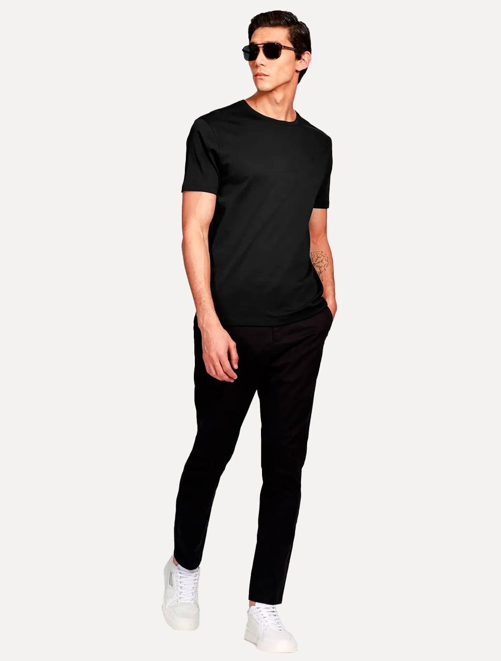 Camiseta Aramis Masculina Basic Lisa Mono Liquid Cotton Preta