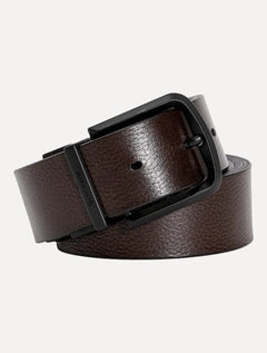 Cinto Aramis Masculino Couro Dupla Floater Marrom Café/Preto