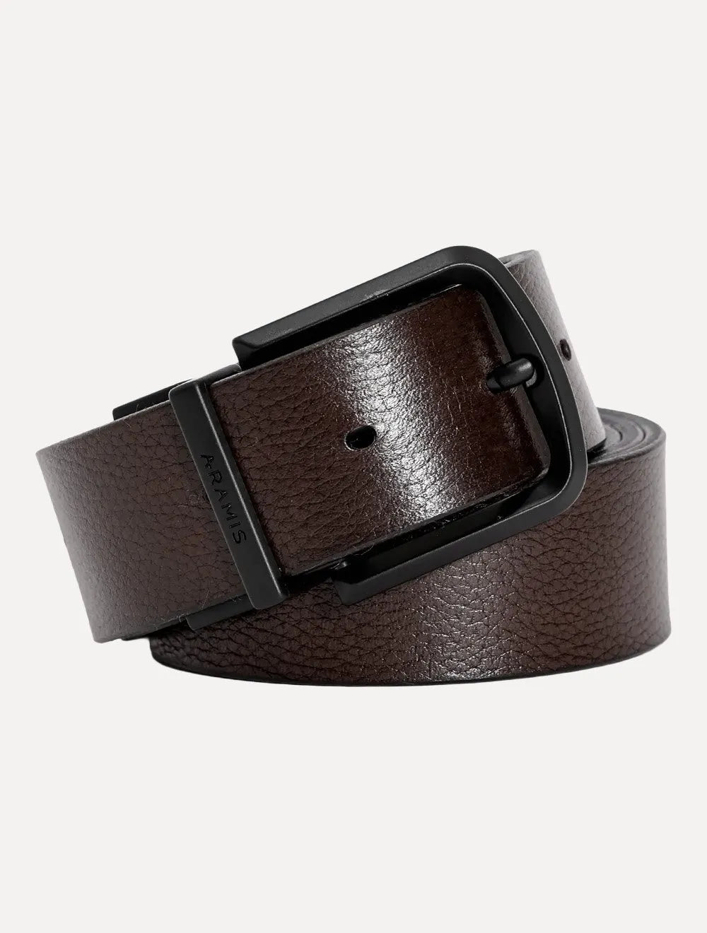 Cinto Aramis Masculino Couro Dupla Floater Marrom Café/Preto