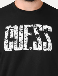 Camiseta Guess Masculina Eroded Logo Print Preta