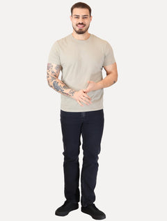 Camiseta Guess Masculina Rubber Est.1981 Stoned Cáqui Claro
