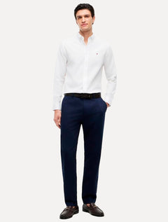 Camisa Tommy Hilfiger Masculina Slim Flex Pop Small Dobby Branca